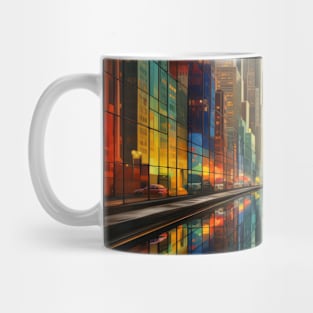 City Landscape Concept Abstract Colorful Scenery Painting Mug